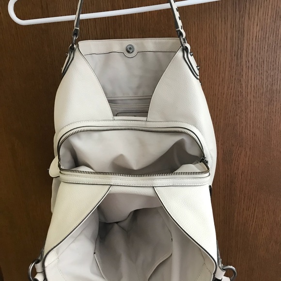 Cream Leather Studded Coach Purse - Picture 3 of 3